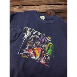 Vintage Y2K Lee Wise Men Still Seek Him Christian Christmas Sweatshirt Large 90s